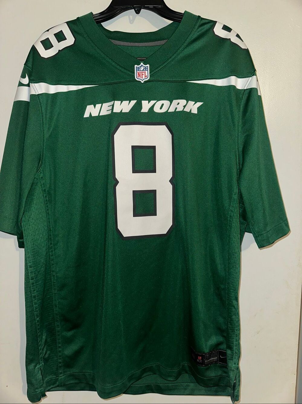 NFL Mens On Field Aaron Rodgers #8 New York Jets Green Jersey Sz XL $130